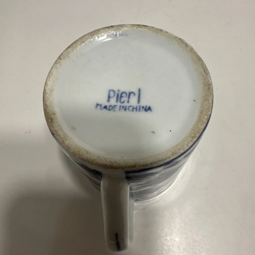 Pier 1 Blue & White Porcelain M B ug‎ 3.5